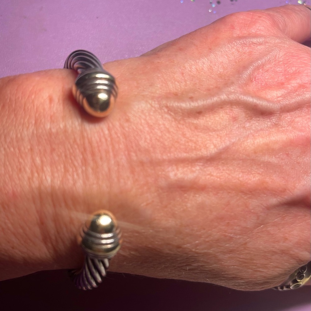 David Yurman Classic Gold & Silver  Cable bracelet is timeless 7mm - Picture 12 of 14